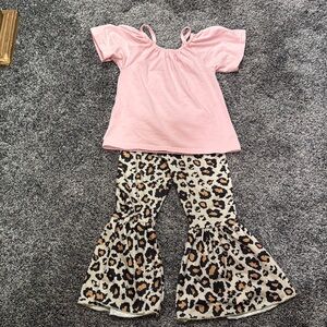 2T girls pink and leopard outfit
